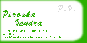 piroska vandra business card